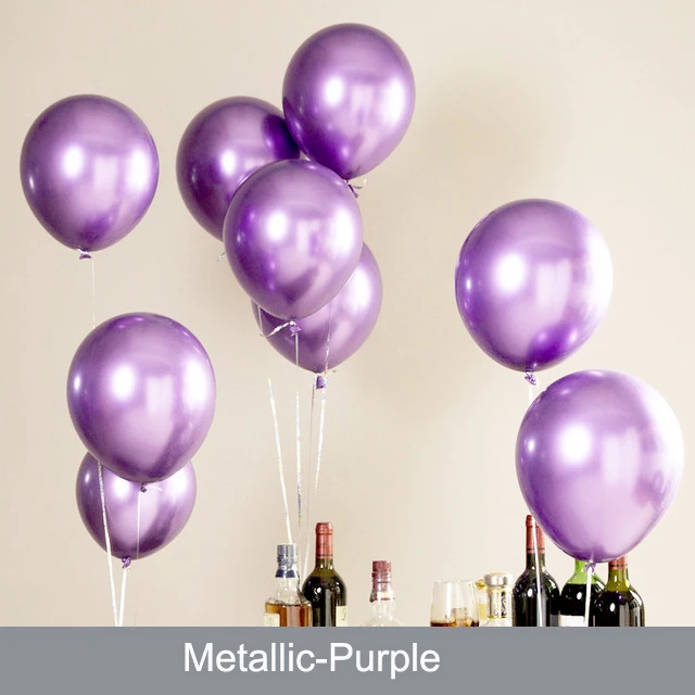 Purple Metallic 50~ 100 шт./пакет 10in латексных воздушных шаров с 33 Цвета надувные свадебные украшения воздушный шар с надписью "Happy Birthday" Вечерние материалы воздушных шаров - Цвет: Purple Metallic