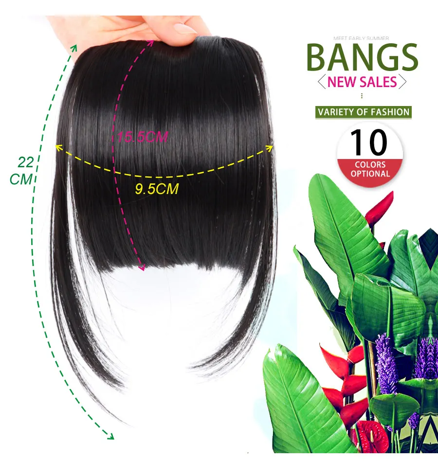 New Synthetic Blunt Bangs Hair Bangs Clip On Hair Style Extensions False Fringe Clip In Hair Bangs Hairpiece For Women Girls