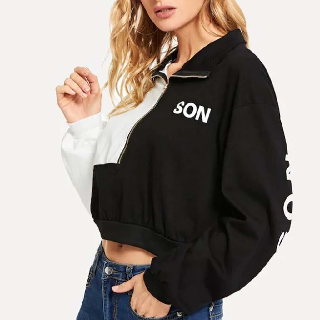 Новинка 2019 года модная женская куртка на молнии с воротником и буквенным принтом