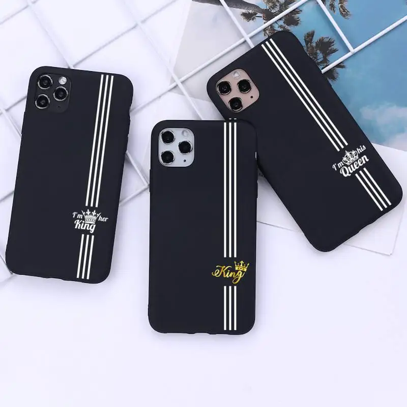 luxury romantic king queen phone case for iphone 12 pro max mini 11 pro xs max 8 7 6 6s plus x 5s se 2020 xr case free global shipping
