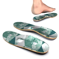 green printing high stretch cotton eva materialhigh arch support insoles to relieve fatigue and plantar fasciitis for men