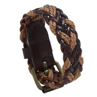 new retro woven cowhide bracelet simple personality street style mens jewelry gift leather bracelet