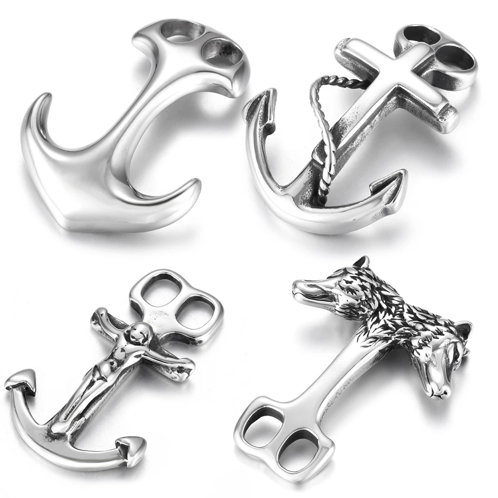 Нержавеющая сталь Viking Thor's Hammer крючки изогнутые с двойным отверстием 6 мм для изготовления браслетов ювелирных изделий фурнитура для самостоятельного изготовления аксессуаров
