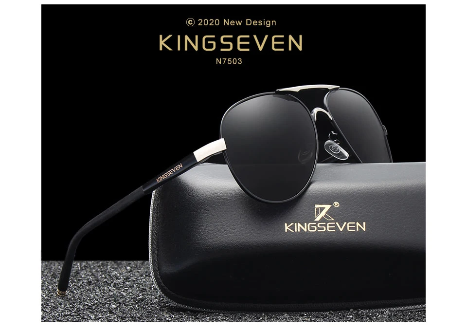 KINGSEVEN бренд, мужские очки, для вождения, поляризационные солнцезащитные очки для мужчин и женщин, алюминиевые модные очки, Gafas De Sol Shades