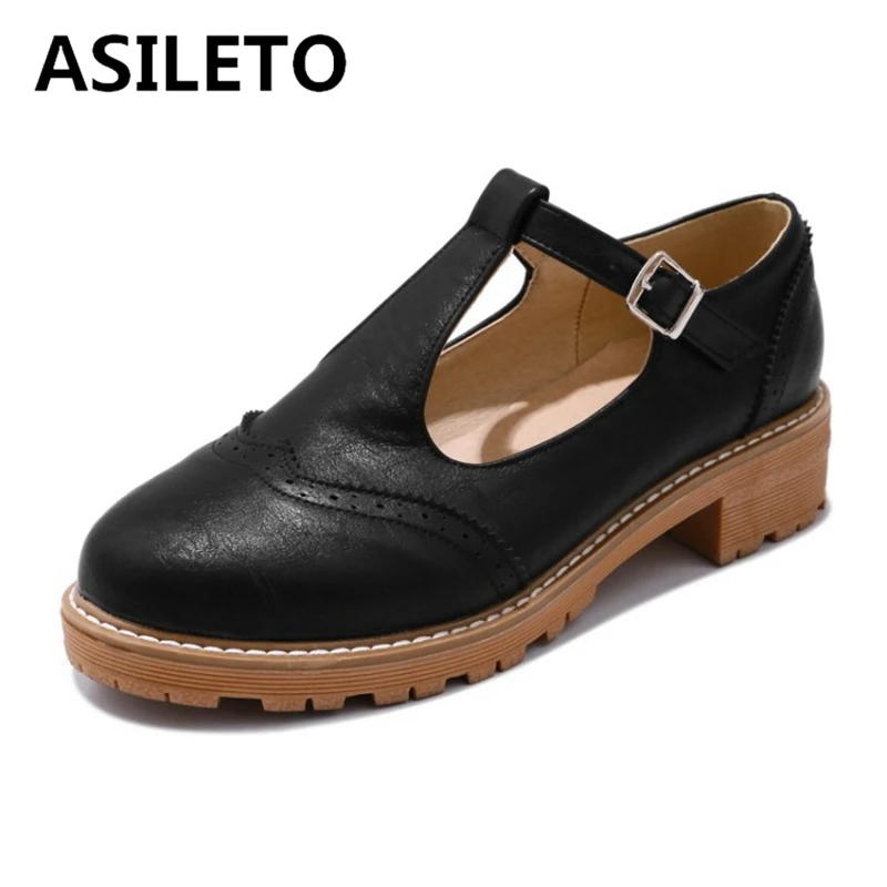 

Женские туфли ASILETO, туфли с Т-образным ремешком, на низком квадратном каблуке, женские Оксфордские туфли, весна-лето, Универсальные женские т...