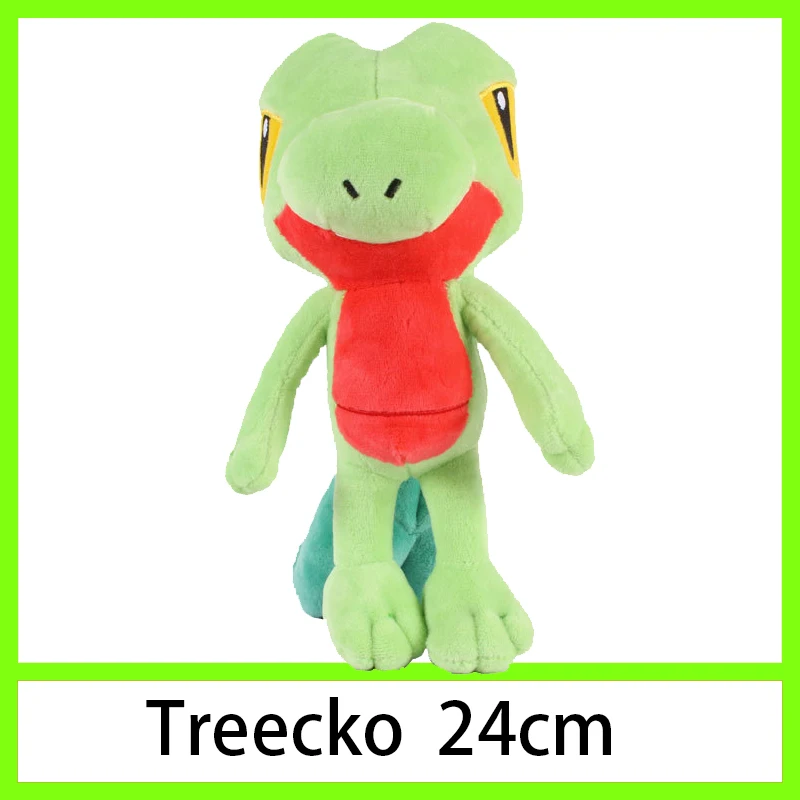 Пикачу Squirtle Charmander Bulbasaur Eevee Jigglypuff Mewtwo плюшевый снорлакс кукла мягкая чучела Подвеска Дети Детские игрушки Подарки - Цвет: Treecko 24cm