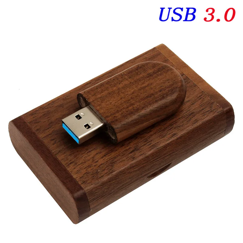 Walnut USB BOX JASTER USB 3,0 поддерживает лазерную/цветную печать логотипа на заказ Деревянный u-диск 4 ГБ/8 ГБ/16 ГБ/32 ГБ/64 Гб/128 ГБ USB флеш-накопители - Цвет: Walnut USB BOX