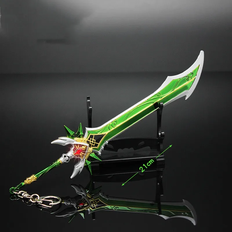 

Genshin Impact Styles Sword Keychain Alloy Weapon Model Toys Anime Zhongli Xiao Key Rings Collection Decoration Kids Gift Toys