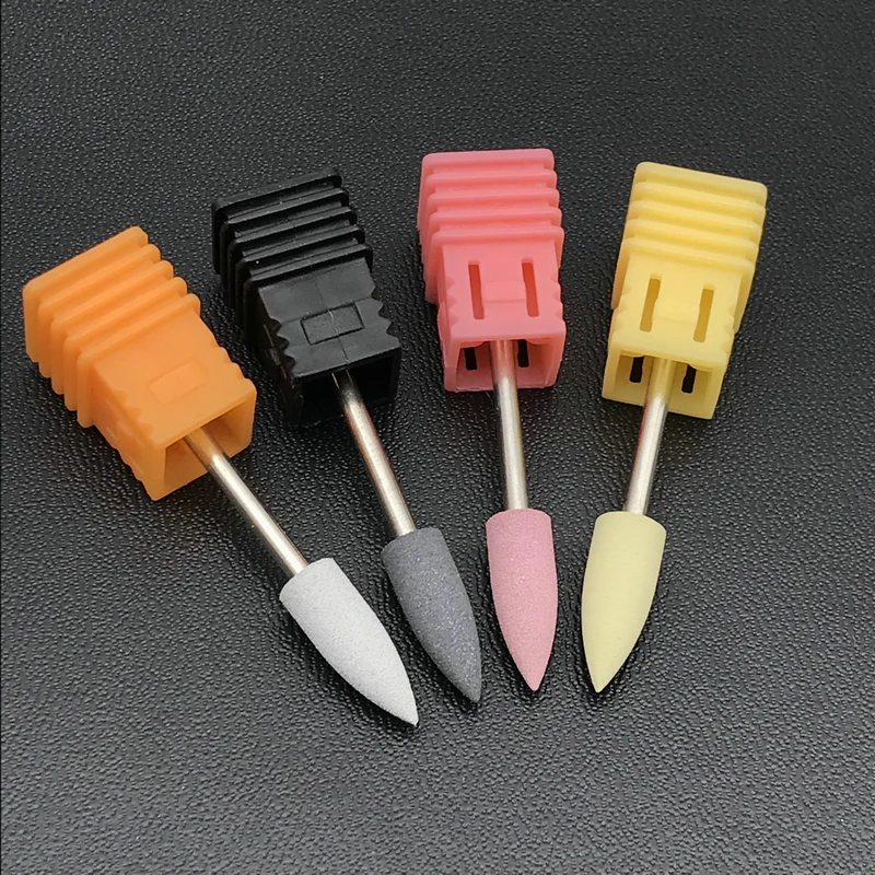 4PC/set 6*16mm Bullet Head Nail Drills Rubber Silicon Bit Nail Buffer Mills Dental Silicon Rubber Polisher