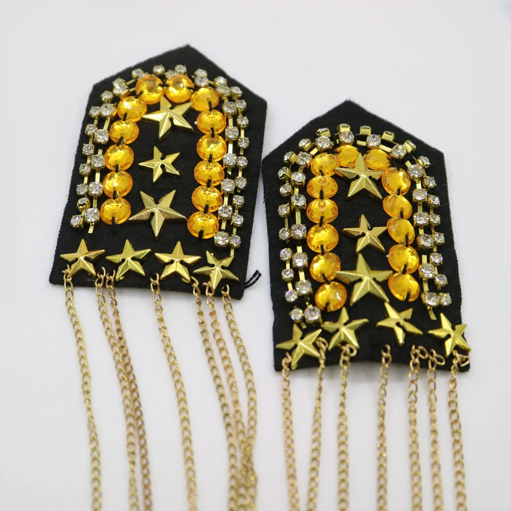 Эполета из бисера для одежды в стиле панк пальто костюма модная аппликация