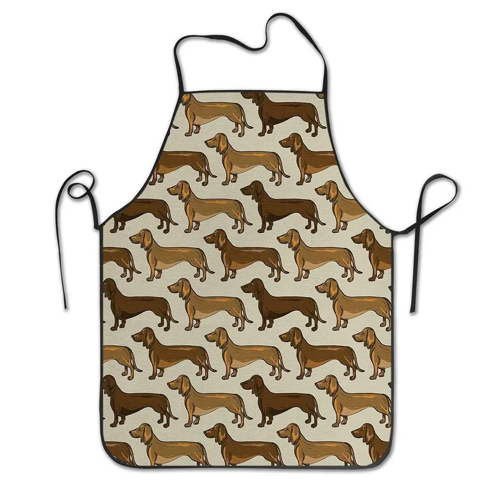 

Personalized Kitchen Apron, Cool Apron Customized Grill Apron for Cooking Baking Gardening Little Canines Pattern Cartoon Style