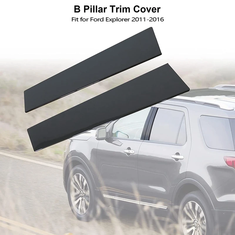 

2PCS B Pillar Trim Door Molding Side Front Windshield Outer Door Molding for Ford Explorer 2011-2016