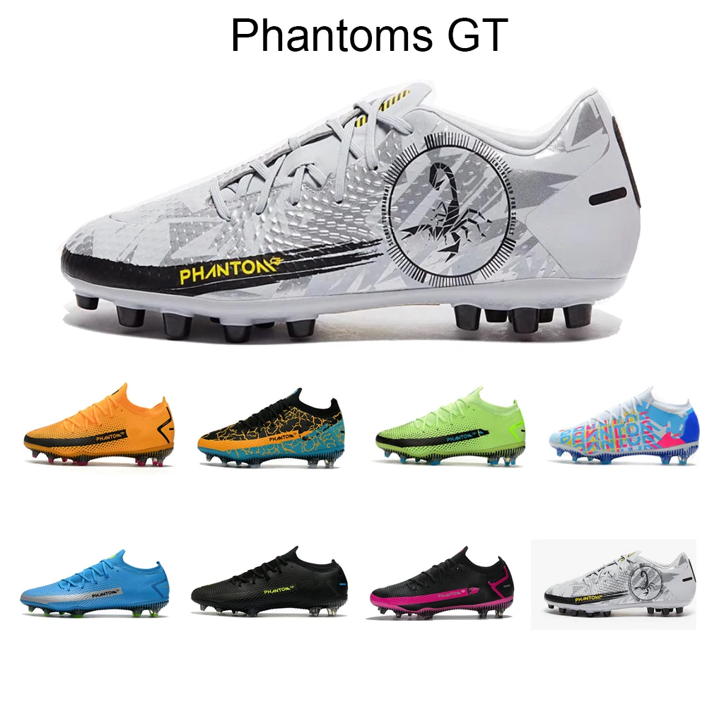

Высококачественные мужские фантомные футбольные бутсы GT Elite, серые, черные, розовые, синие, белые, женские, детские, для мальчиков, обувь FG TF, ...