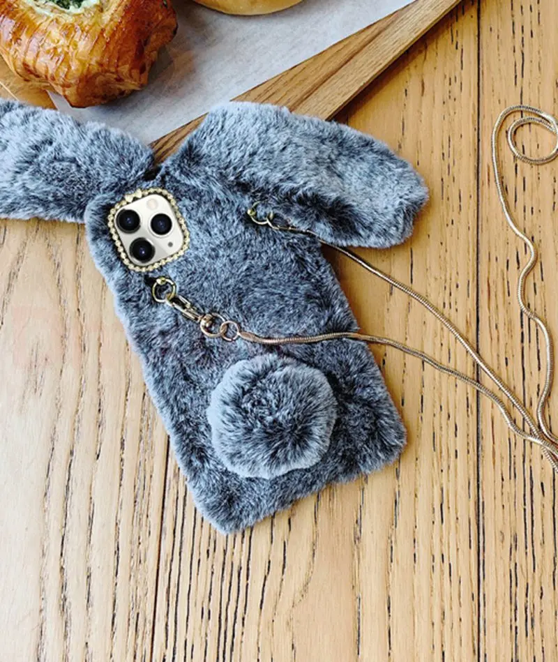 Чехол из ТПУ для Samsung Galaxy Note 10 Plus 9 8 5 A9 A7 2018 A5 2017 J3 2016 2015 с мехом кролика пушистый