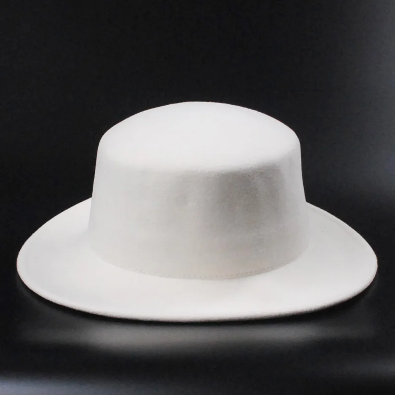 Шляпа-федора из натуральной шерсти для мужчин и женщин плоская фетровая шляпа