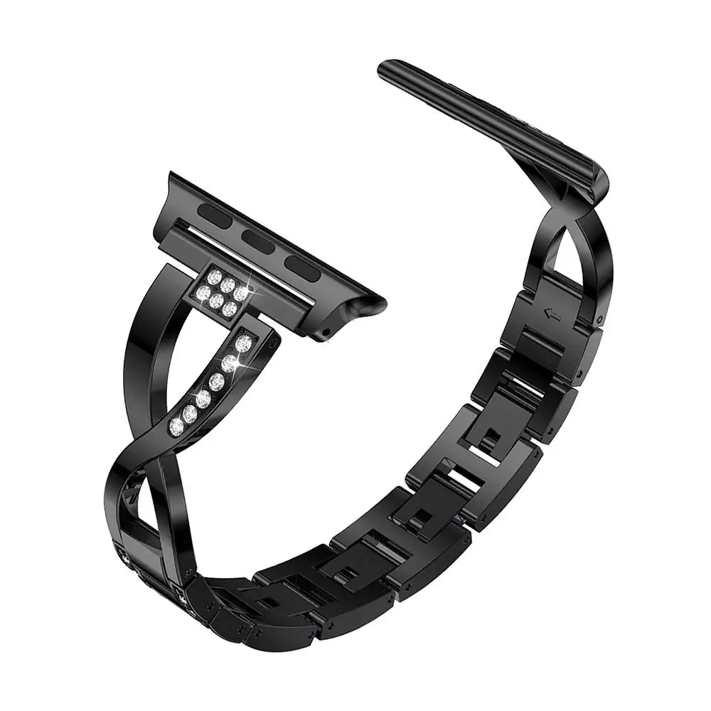 316L Stainless steel band For Apple Watch 44mm 40mm 38mm 42mm Metal Rhinestone watchband bracelet iWatch 3 4 5 se 6 strap