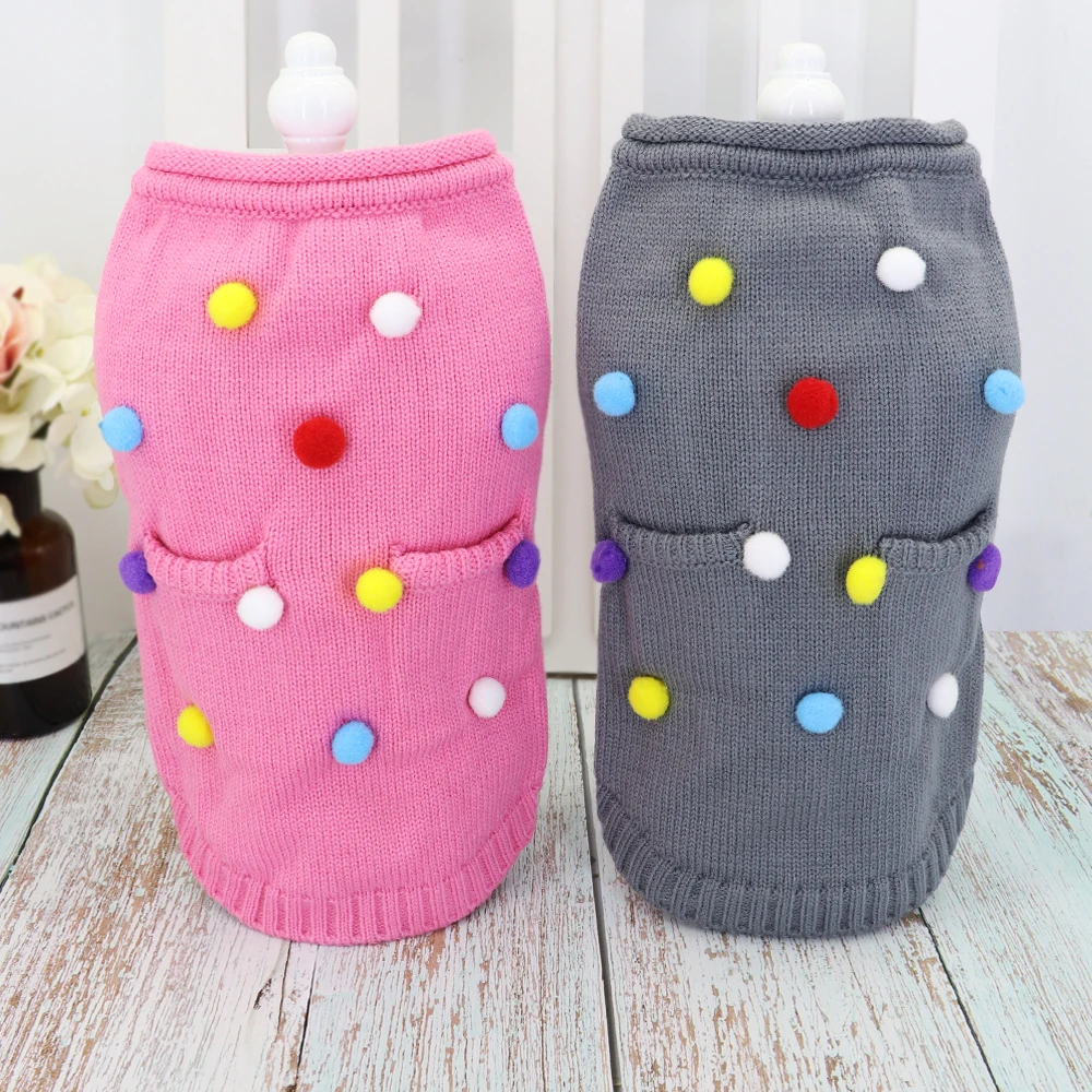 Свитер для кошек зимняя одежда щенков вязаный свитер собак маленьких чихуахуа