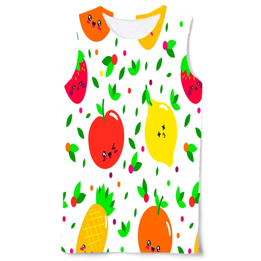 

Kid's Graphic Tank Top Boy And Girl 3D Print Sleeveless Lovely Pattern Top Cartoons Fruit Tees