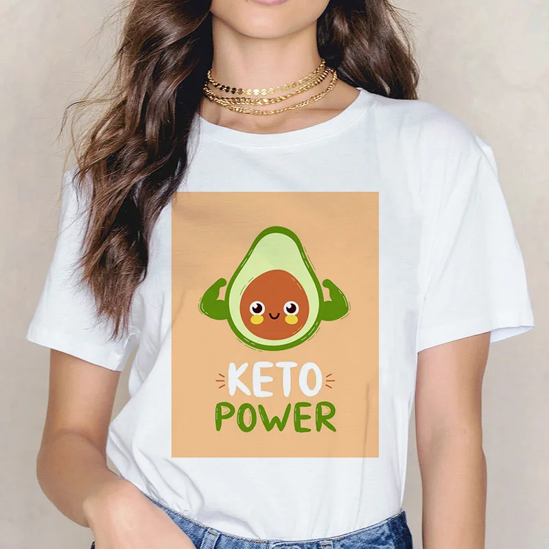 

2021 New T-shirt Graphic Funny Cartoon Avocado Tshirt Streetwear Top Tees Female