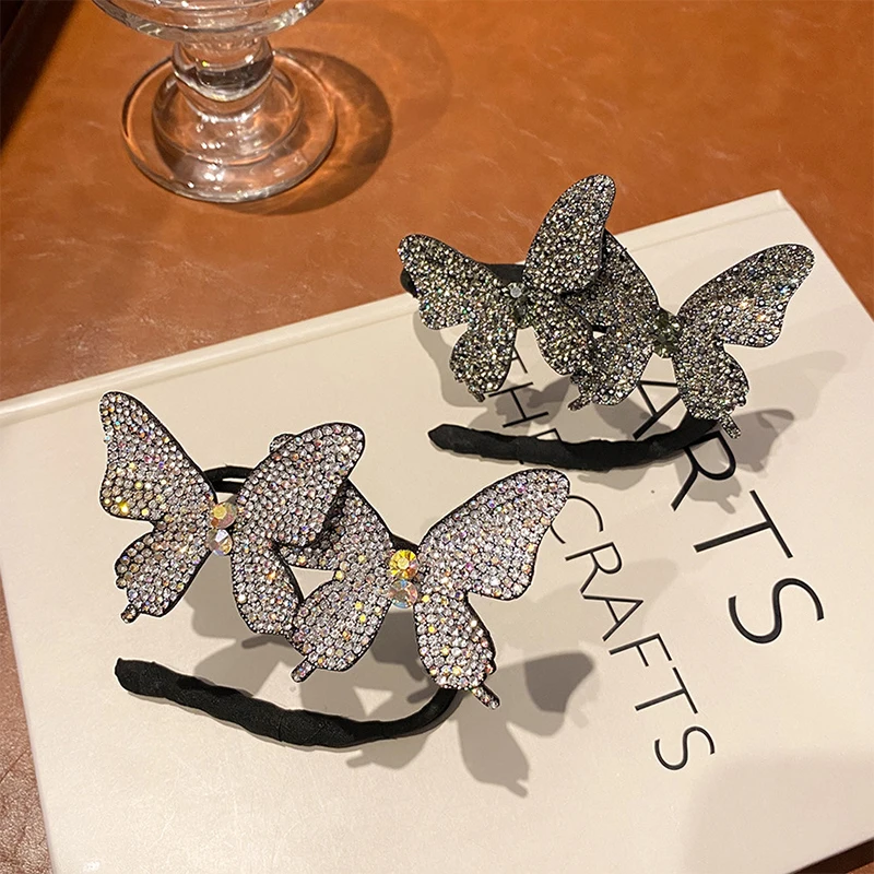 

Стразы, артефакт для волос в виде бабочки, заколки для волос, заколки, головной убор, женское устройство для волос, Плетеный аксессуар