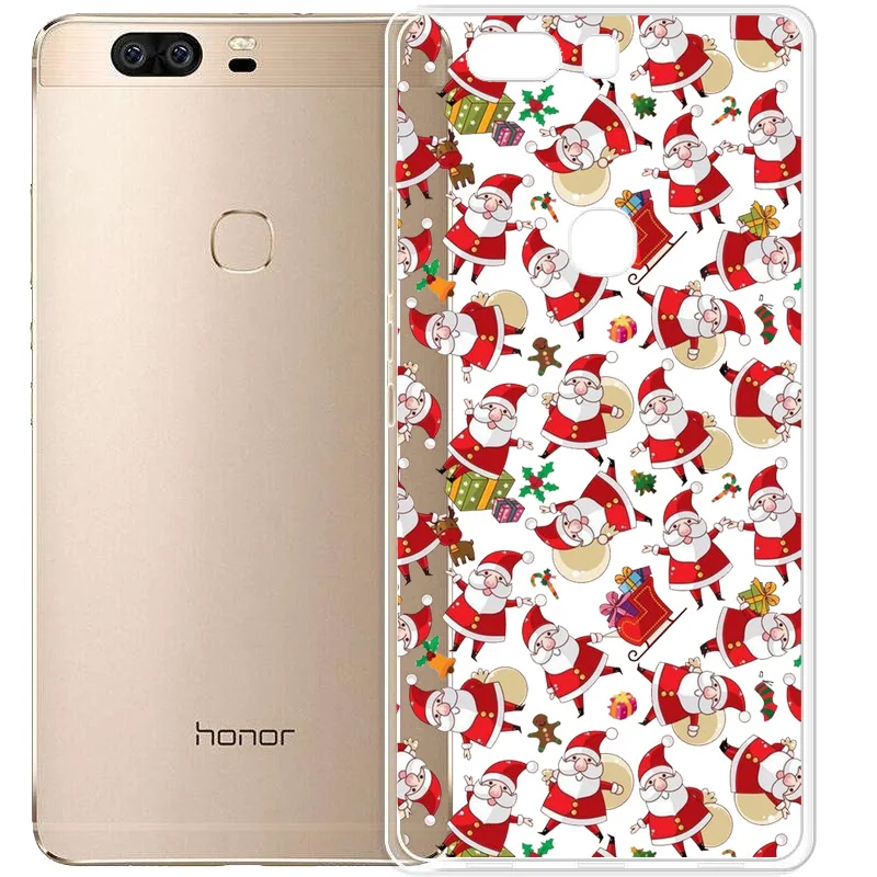 Зимний Рождественский мягкий прозрачный силиконовый чехол для телефона с Санта