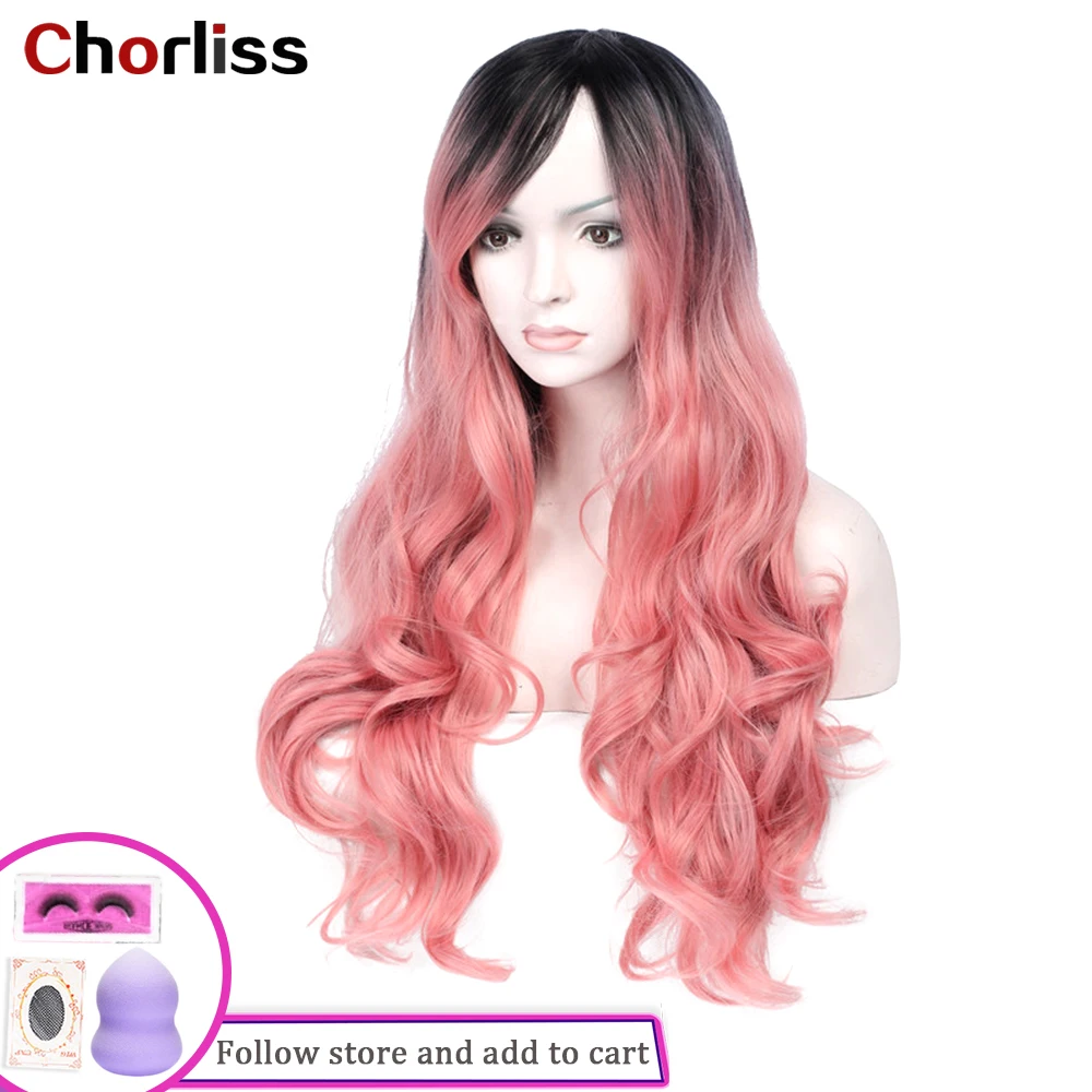 

Chorliss For Women Ombre Cosplay Wig Daily Life Goddess Synthetic Wigs Stright Wavy Curly New Middle Part High Temperature Long
