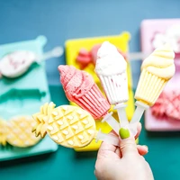 silicone mold fruit popsicle mould diy homemade kitchen ice cream moulds with cover ice cube cake cookie chocolate pastry gadget