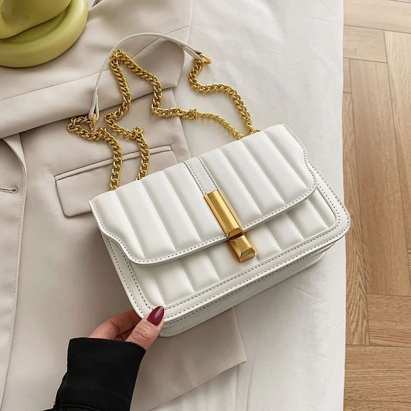 

Маленькие сумки через плечо из искусственной кожи с вертикальными линиями и клапаном для женщин 2021 летние трендовые женские брендовые роск...