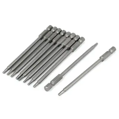 

1/4 Inch Shank 100mm Long H2.5 Magnetic Hex Hexagon Screwdriver Bits 10pcs