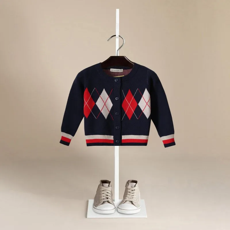 Кардиган для маленьких мальчиков и девочек Осенний хлопковый свитер Верхняя
