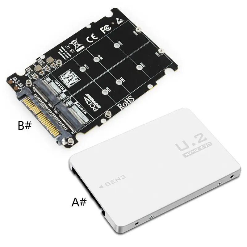 Адаптер M.2 SSD к U.2 адаптер 2 в 1 NVMe SATA-Bus NGFF PCI-e SFF-8639 PCIe M2 конвертер адаптера для