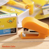 1 pc portable kawaii super mini stapler useful mini stationery set office random small stapler binding color staples w6i3