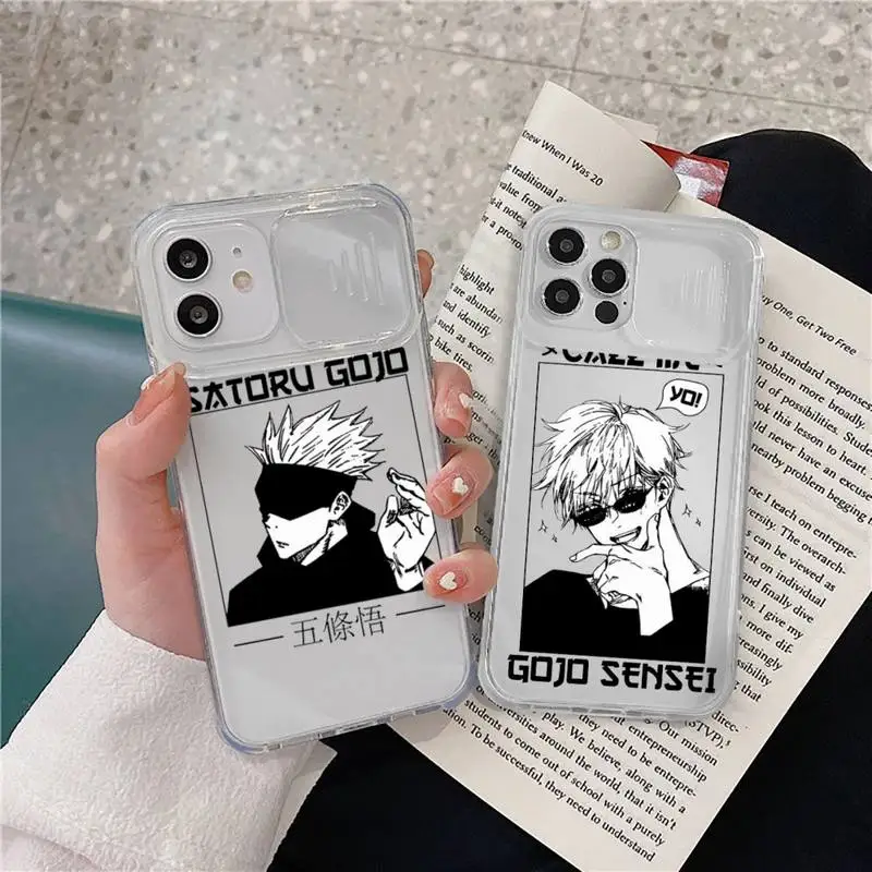 

Jujutsu Kaisen japanese anime Phone Case Transparent Camera Protection for iPhone 12 11 8 7 se 2020 mini pro X XS XR MAX Plus