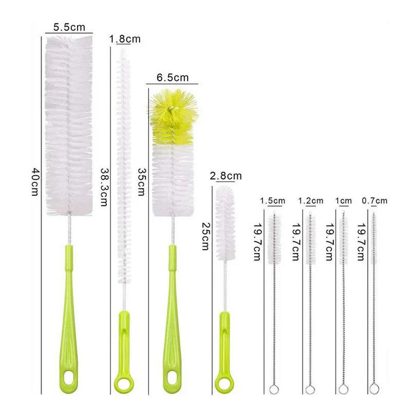 4Pcs Baby Bottle Cleaning Brush set Long Handle Milk Bottle 