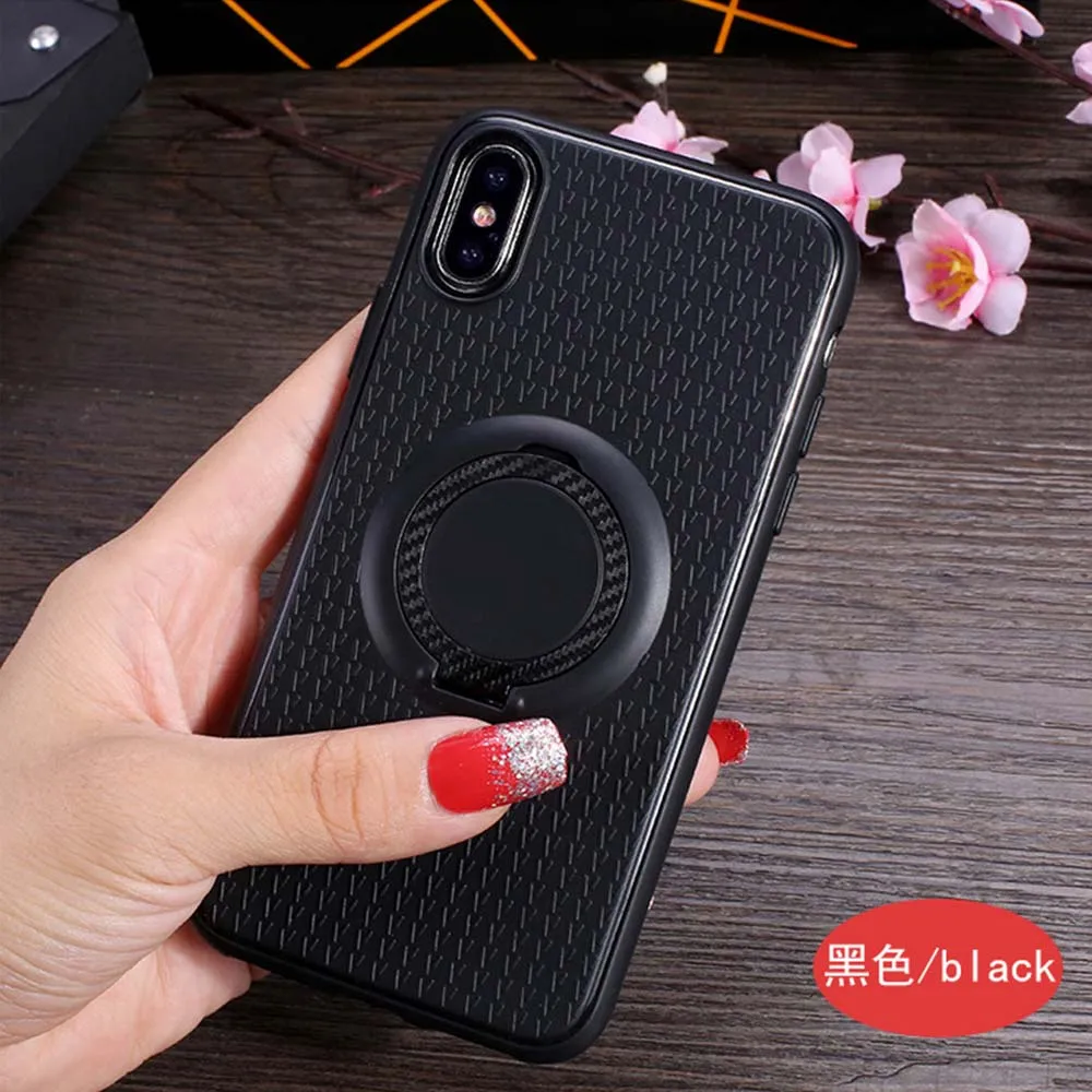 Black Чехол с магнитным кольцом на палец для Xiaomi Mi A1 A2 Mix 2 Mi6 Mi 8, чехол с 360 держателем для Redmi 4X 4A S2 6 6A 5 Plus Note 5A Prime - Цвет: Black