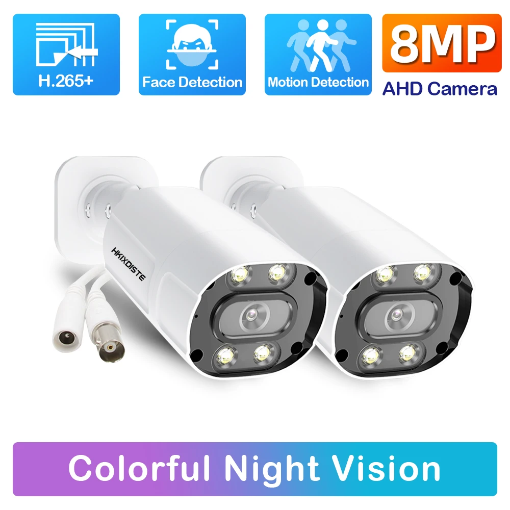 

Камера видеонаблюдения AHD цилиндрическая с распознаванием лица, аналоговая камера наблюдения с цветным ночным видением, 5 МП, для наружного ...