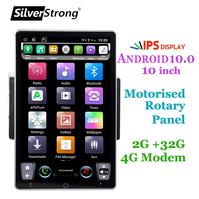 SilverStrong IPS HD Автомобильный 2DIN 4G LTE модем автомобильный Радио моторизованный Tesla