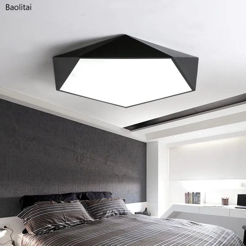 

Ultra-thin Ceiling Light Led Modern Simple Nordic geometry Black White 30CM 18W 220V Living Room Bedroom Aisle Study Lamp
