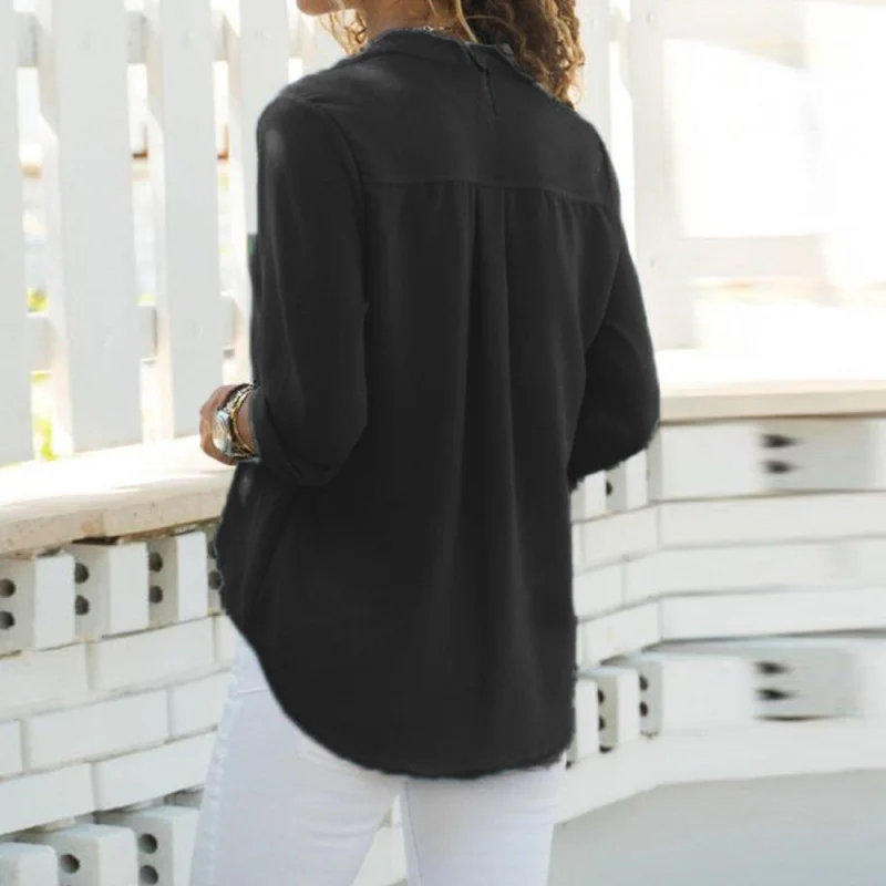 Элегантные повседневные женские блузы Женская хлопковая офисная рубашка с