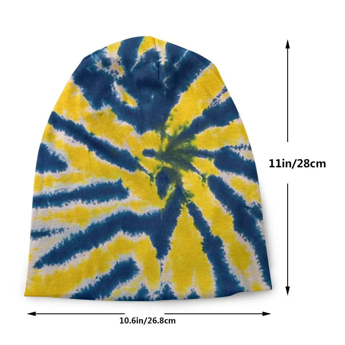 Красочные желтые синие Tie Dye унисекс взрослая Повседневная шапка бини уличная