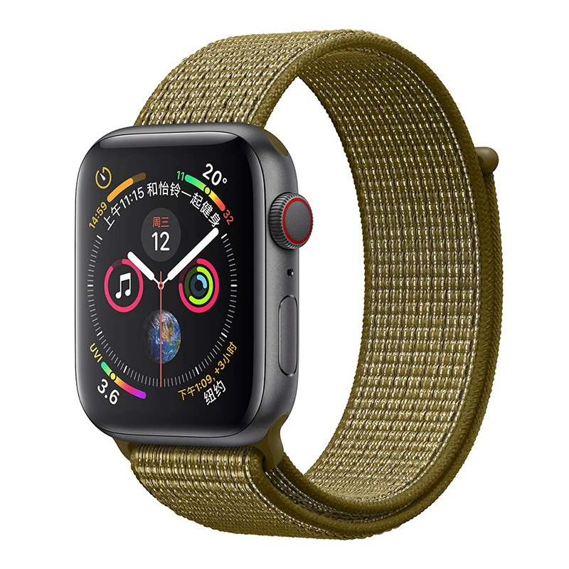 Спортивный тканый нейлоновый ремешок на липучке для apple watch, ремешок 44 мм, 40 мм, браслет на запястье, ремень из ткани iwatch, серия 5, 4, 3, 2, 1, 38 мм, 42 мм