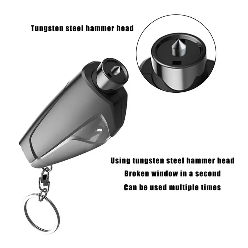 

New Portable Seat Safety Hammer CarGlass Car Window Breaker LifeSaving Escape Rescue Tool Seat Belt Cutter Keychain Hamer