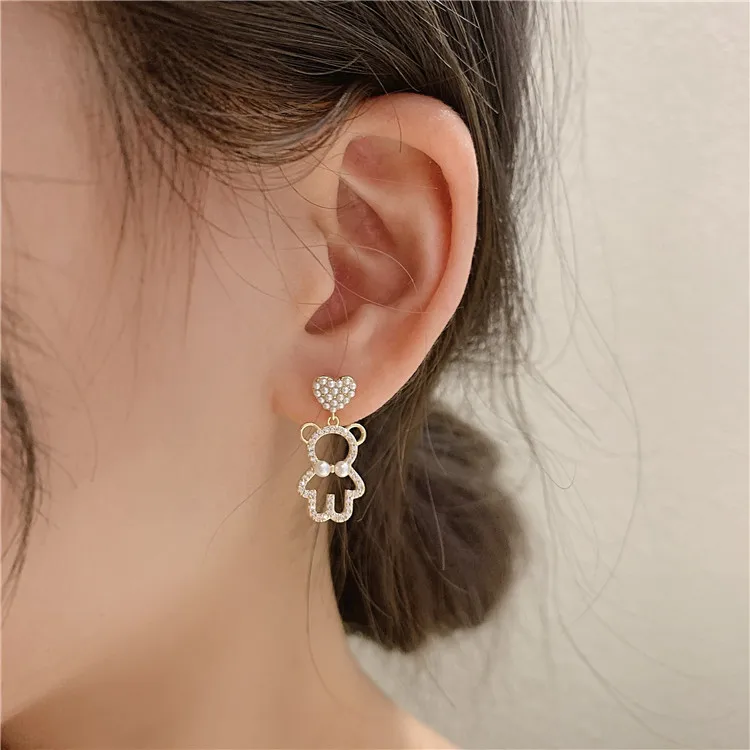 

Earrings Fashion Jewelry 2021 Stainless Steel Earrings Ladies Korean Fashion Temperament Love Sweet and Fresh Pearl Earrings