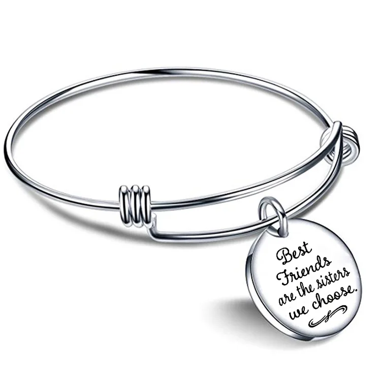 Горячая Распродажа браслет из титановой стали с буквенным принтом регулируемый