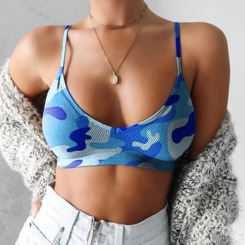

Women's Camouflage Camisole Underwear without Steel Ring Summer Wild Sexy Backless Tube Top Female Casual Tank Top