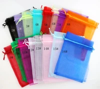100pcs rectangle solid color organza bags wine bottle jewelry gift pouches candy bag gb035 16colors 13x18cm
