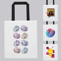 handbag fashion woman shopping bag shoulder bag canvas bag 3d pattern printing series white ladies leisure travel tote bag