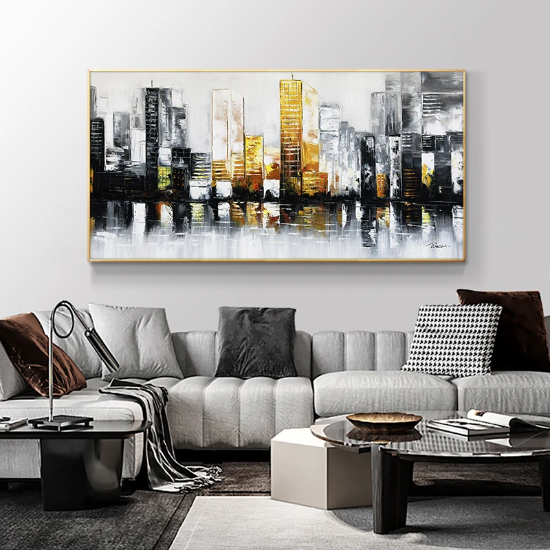 Abstract Modern City Canvas Painting On The Wall Landscape Posters And Prints Art Pictures For Living Room Home Decor | Дом и сад