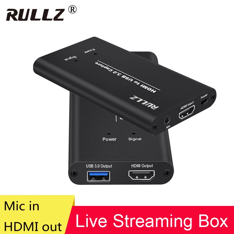 

1080P 60fps Full HD Video Recorder Mic HDMI to USB 3.0 Video Capture Card Device For Mac Windows Linux OBS Vmix Live Streaming