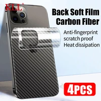 4pcs carbon fiber back protective film for iphone 13 12 11 pro max back cover iphone x xs max xr 12 13 mini soft film no glass